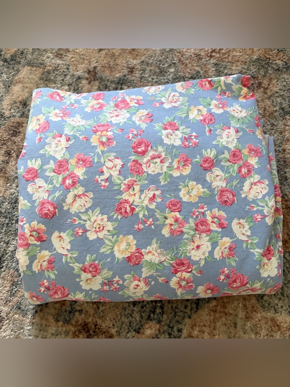 Ralph Lauren FULL SET sheets blue pink cream floral 4 piece